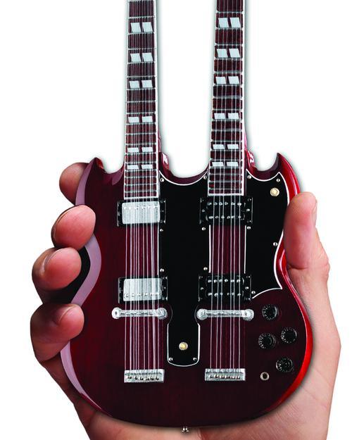 Gibson SG Eds-1275 Doubleneck Cherry Mini Guitar Replica - Image 3