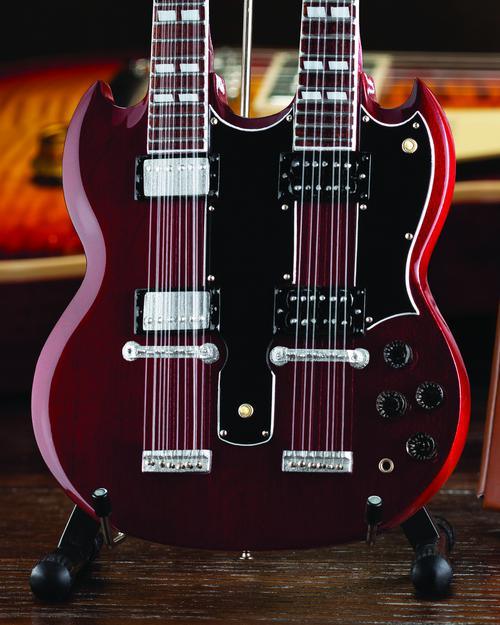 Gibson SG Eds-1275 Doubleneck Cherry Mini Guitar Replica - Image 5
