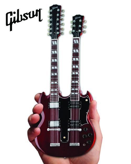 Gibson SG Eds-1275 Doubleneck Cherry Mini Guitar Replica - Image 7