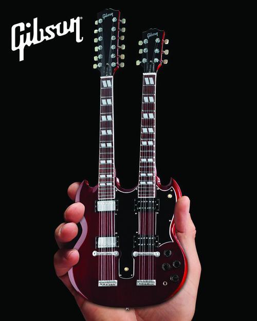 Gibson SG Eds-1275 Doubleneck Cherry Mini Guitar Replica - Image 9