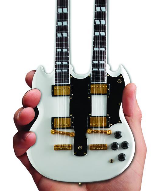 Gibson SG Eds-1275 Doubleneck White Mini Guitar Replica - Image 3