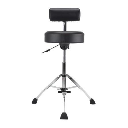 Gibraltar 9608HRTB Tall Hydraulic 15“ Round Stool With Backrest And Footrest
