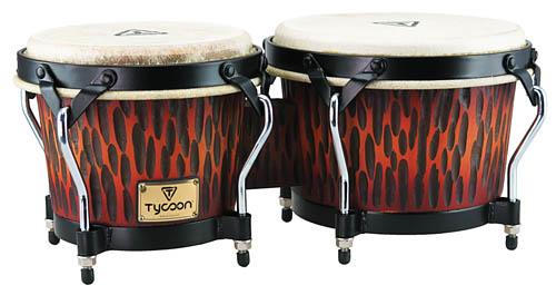 Supremo Series Chiseled Orange Finish Bongos - Image 2