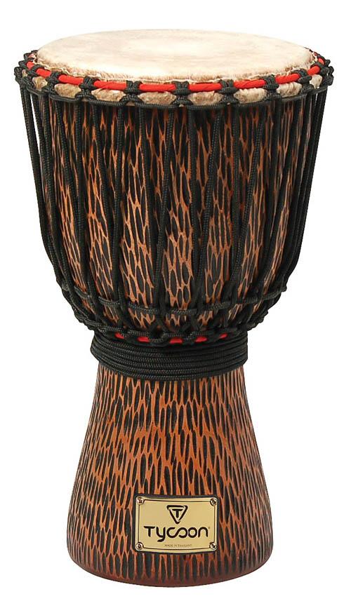 Hand-carved Chiseled Orange Series Djembe - Image 2