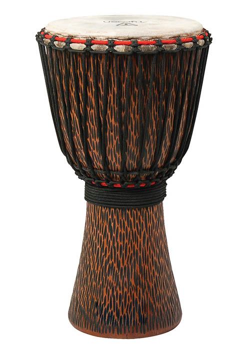 Hand-carved Chiseled Orange Series Djembe - Image 2