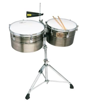 Deep-shell Brushed Chrome Finish Timbales