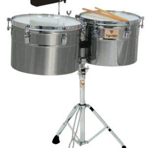 Extra-deep Shell Brushed Chrome Timbales