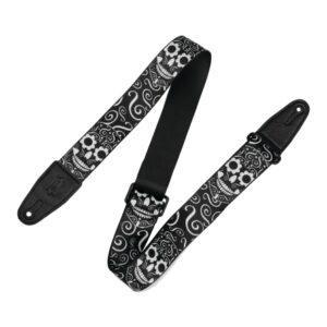 2″ Poly Calaca Series Guitar Strap With Black Leather Ends