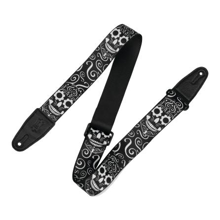 2″ Poly Calaca Series Guitar Strap With Black Leather Ends