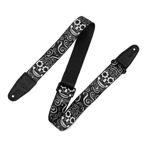 2″ Poly Calaca Series Guitar Strap With Black Leather Ends - Image 2