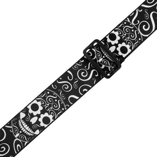 2″ Poly Calaca Series Guitar Strap With Black Leather Ends - Image 3