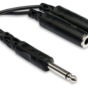 Y Cable, 1/4 in. TS to Dual 1/4 in. TSF