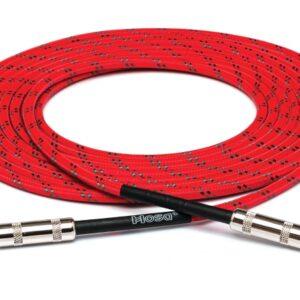 Cloth Guitar Cable, Hosa Straight to Same, 18 ft, Red/Green