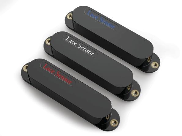 Lace Sensor *Ultimate Triple* Blue/Silver/Red S/S/S – Black Covers