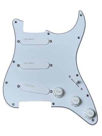 Lace Sensor Gold Loaded Pickguard – 3 Ply – White