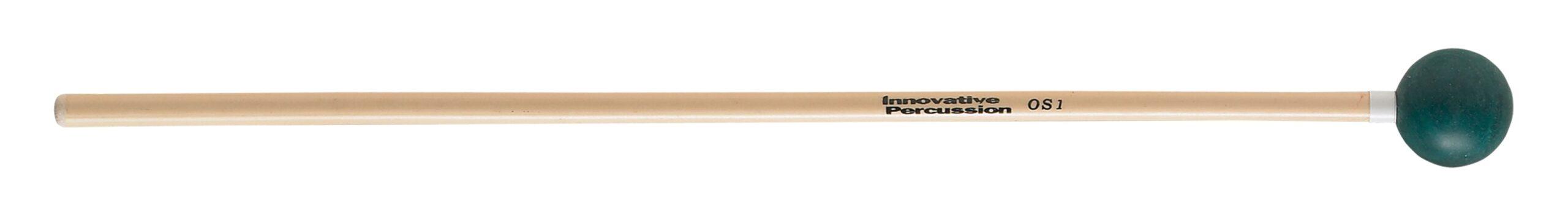 Medium Soft Xylophone Mallets - 1-1/8 Dark Green / White Tape - Rattan