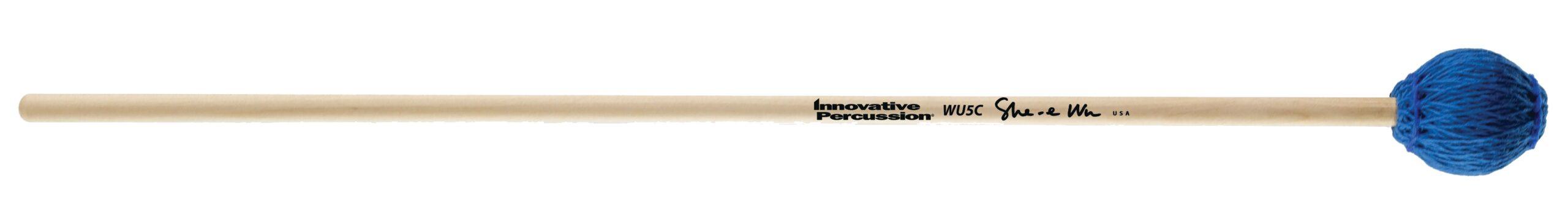 Hard Concerto Marimba Mallets - Electric Blue Bamboo Cord - Birch