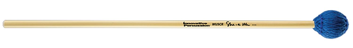 Hard Concerto Marimba Mallets - Electric Blue Bamboo Cord - Rattan
