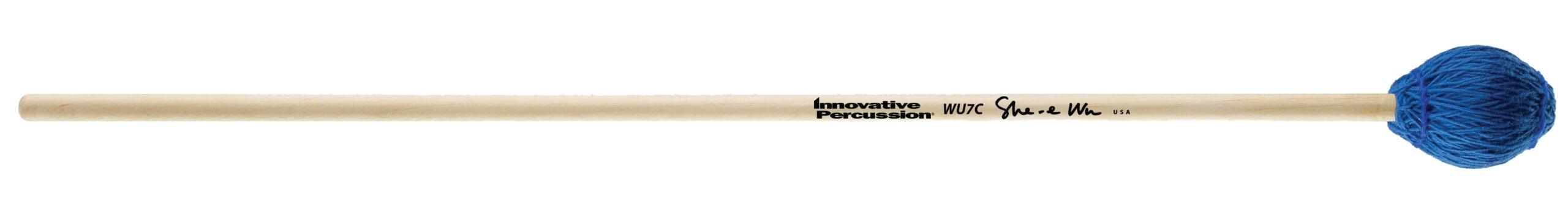 Extremely Hard Concerto Marimba Mallets - Electric Blue Bamboo Cord - Birch
