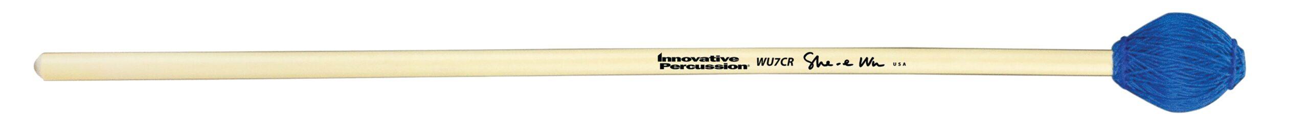 Extremely Hard Concerto Marimba Mallets - Electric Blue Bamboo Cord - Rattan